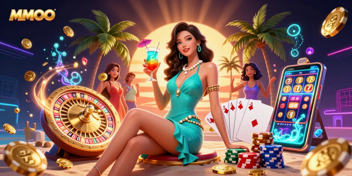 Win big at MMOO with exciting gameplay and vibrant casino elements in a tropical paradise.
