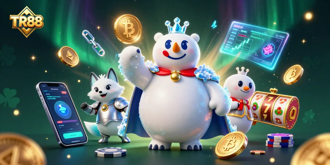 Spin the reels with TR88 in a magical casino world featuring polar bear and fox.