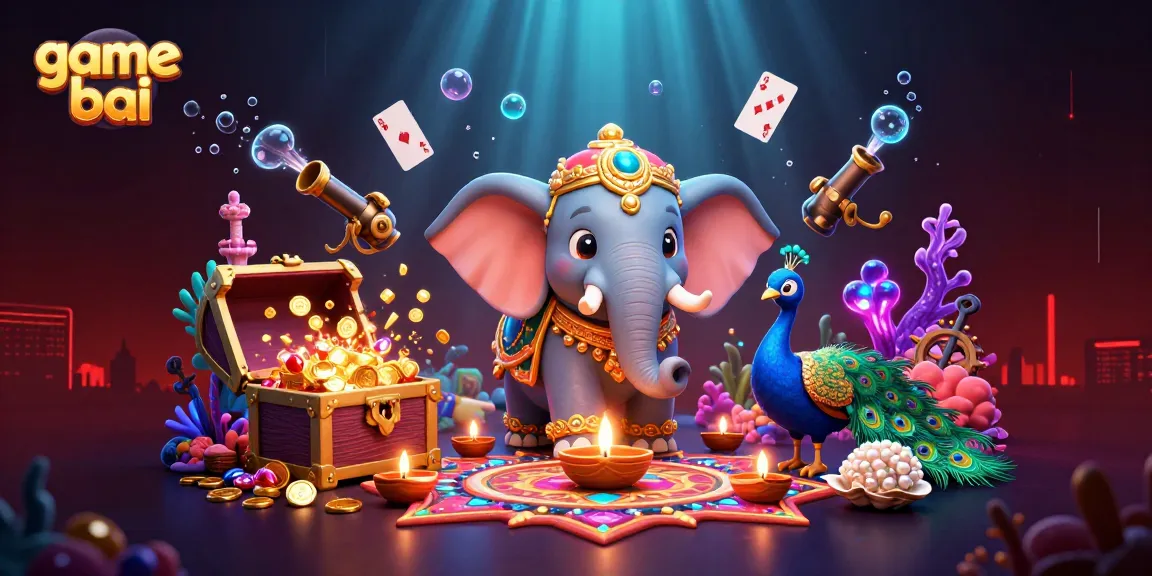Engage in thrilling game bai action amidst spectacular 3D visual elements and rich casino themes.