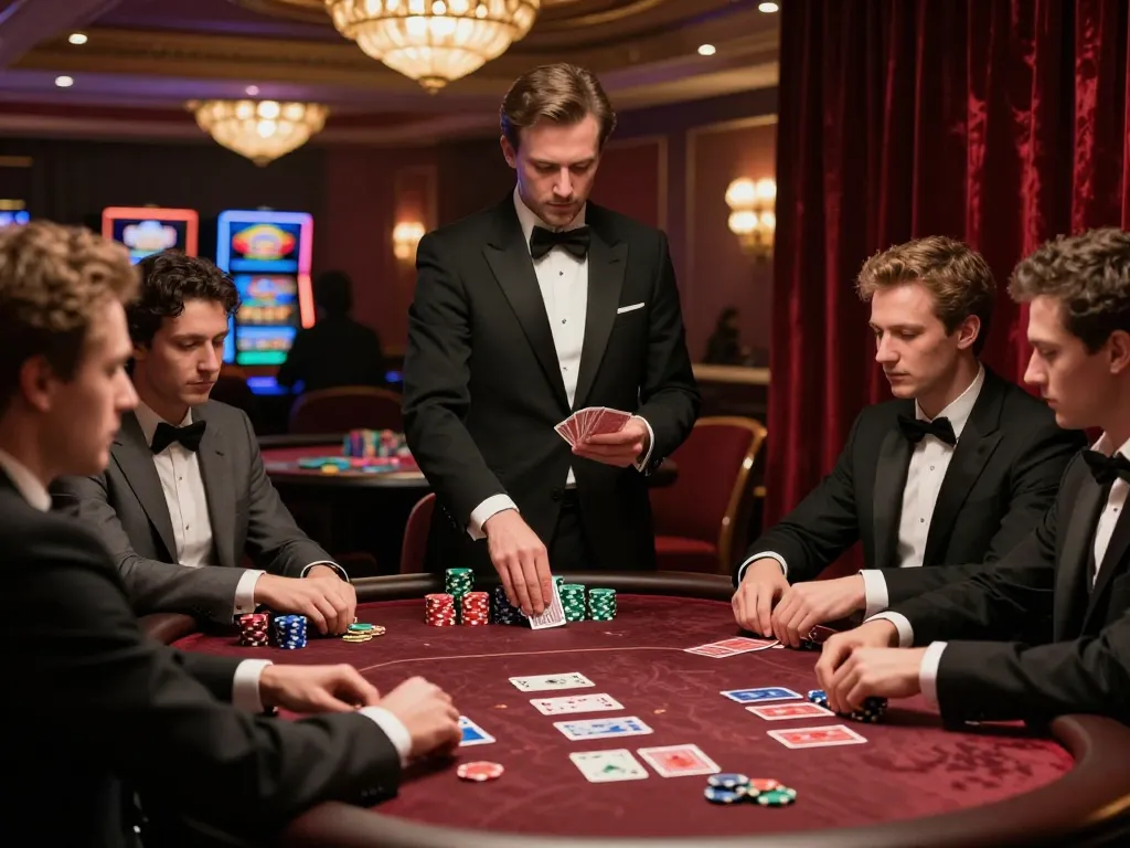 Players engaged in an exciting game at https://tg88uk.com/, showcasing poker strategy and tension in a luxurious setting.
