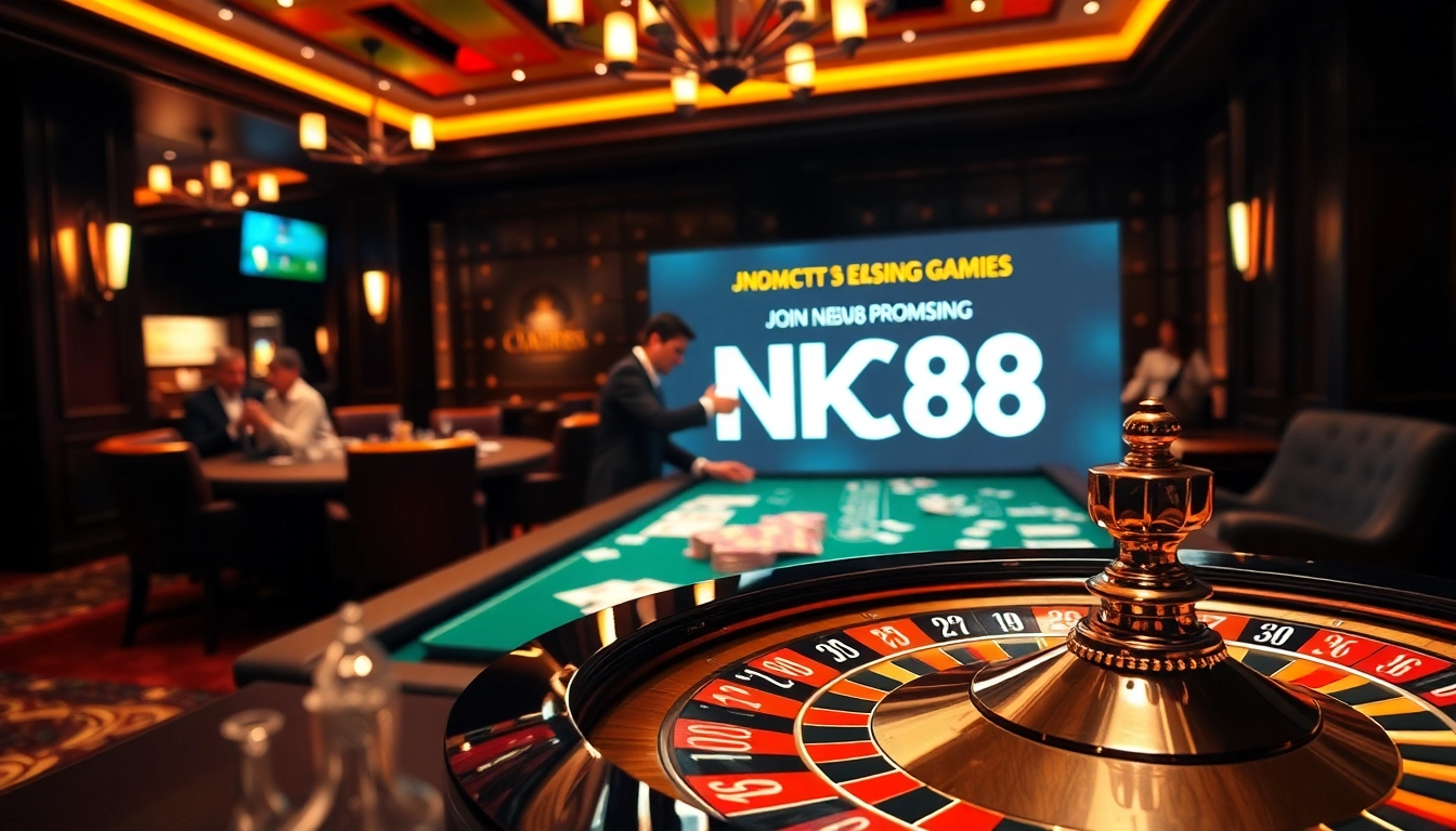 Experience the thrilling excitement of gambling at NK88 with casino tables and vibrant promotions.