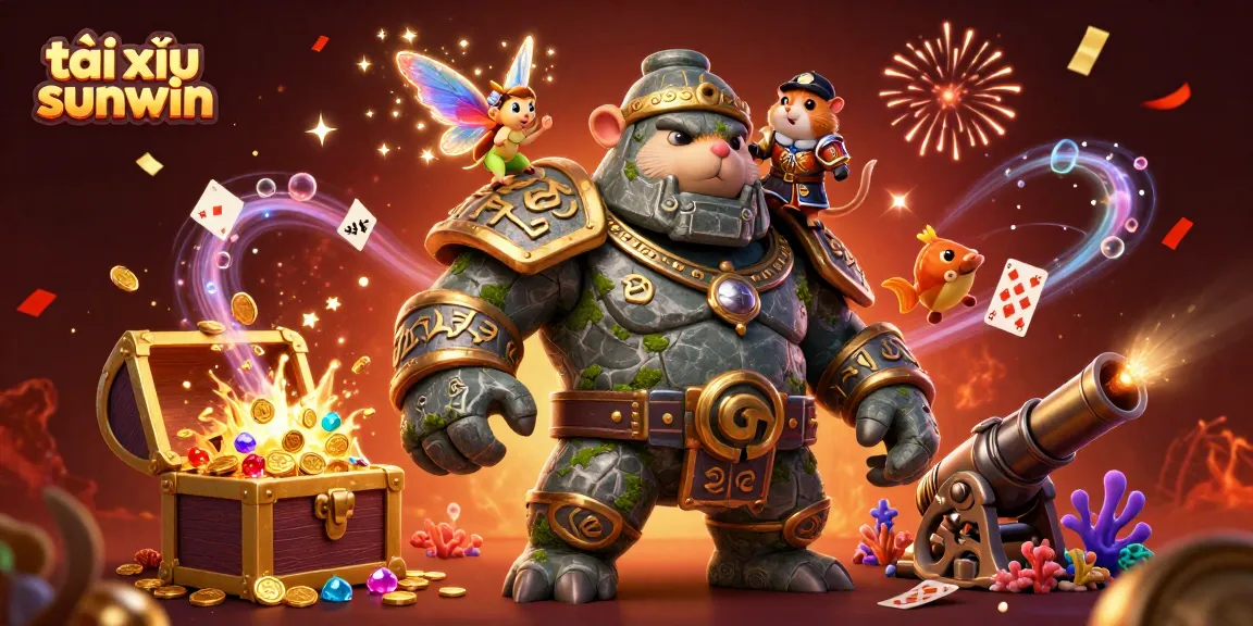 Engage in thrilling gameplay and experience excitement with tài xỉu sunwin, showcasing dynamic golem and magical elements.