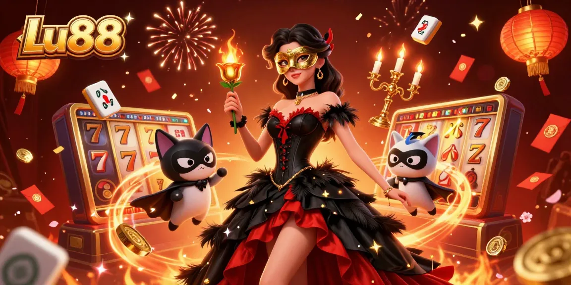 Experience thrilling slots at Lu88 with stunning casino elements and festive energy.
