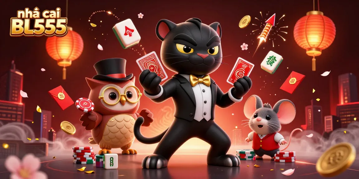 Engaging scene with nhà cái BL555 promoting an elegant card game atmosphere with delightful characters.