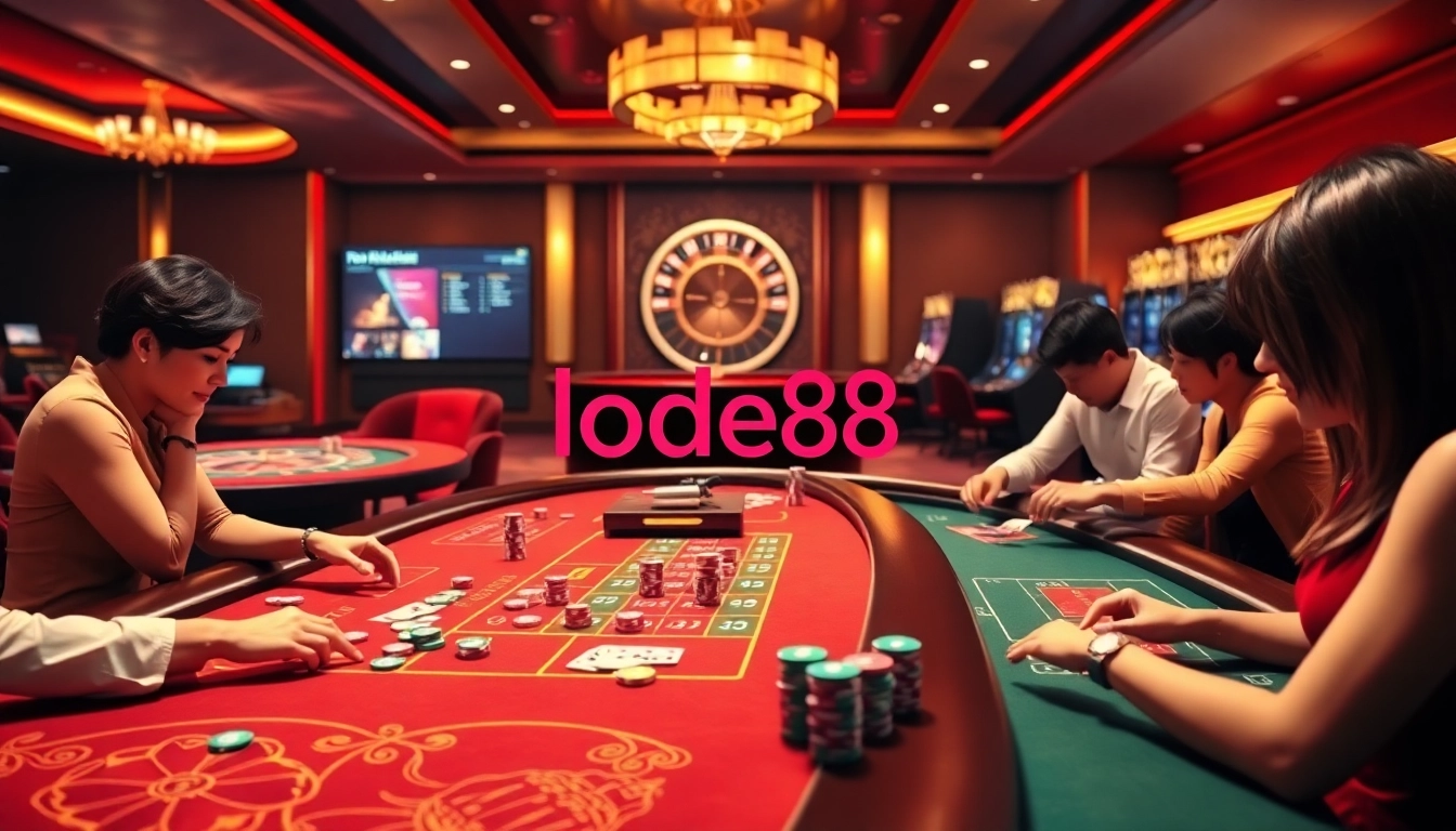 Players enjoying high-stakes gaming at lode88's online casino platform.