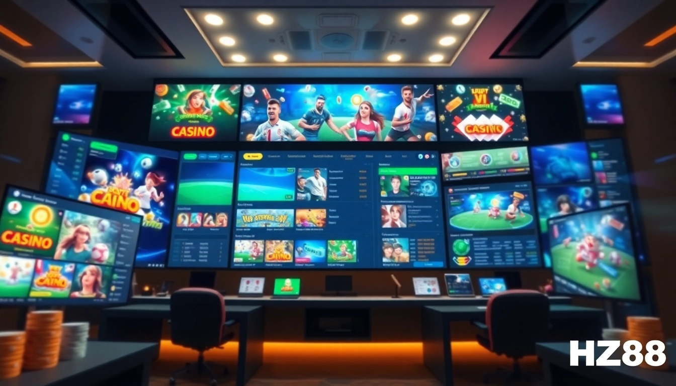 Dynamic online gaming platform showcasing HZ88 betting categories in a modern, vibrant interface.