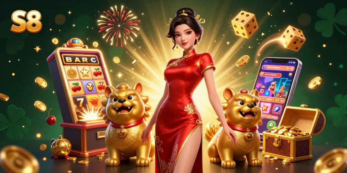 Experience thrilling slots and jackpots in a vibrant S8-themed casino scene full of excitement.