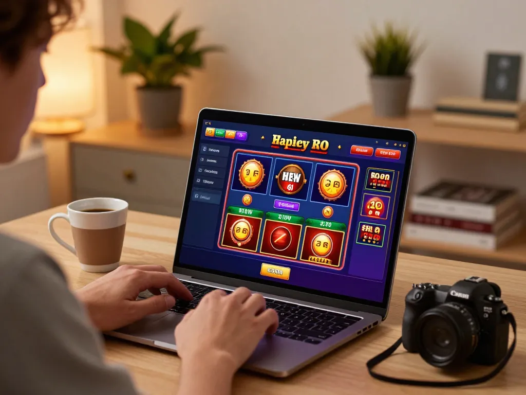 User enjoying Hitclub gaming experience on laptop, showing casino interface and strategic gameplay.