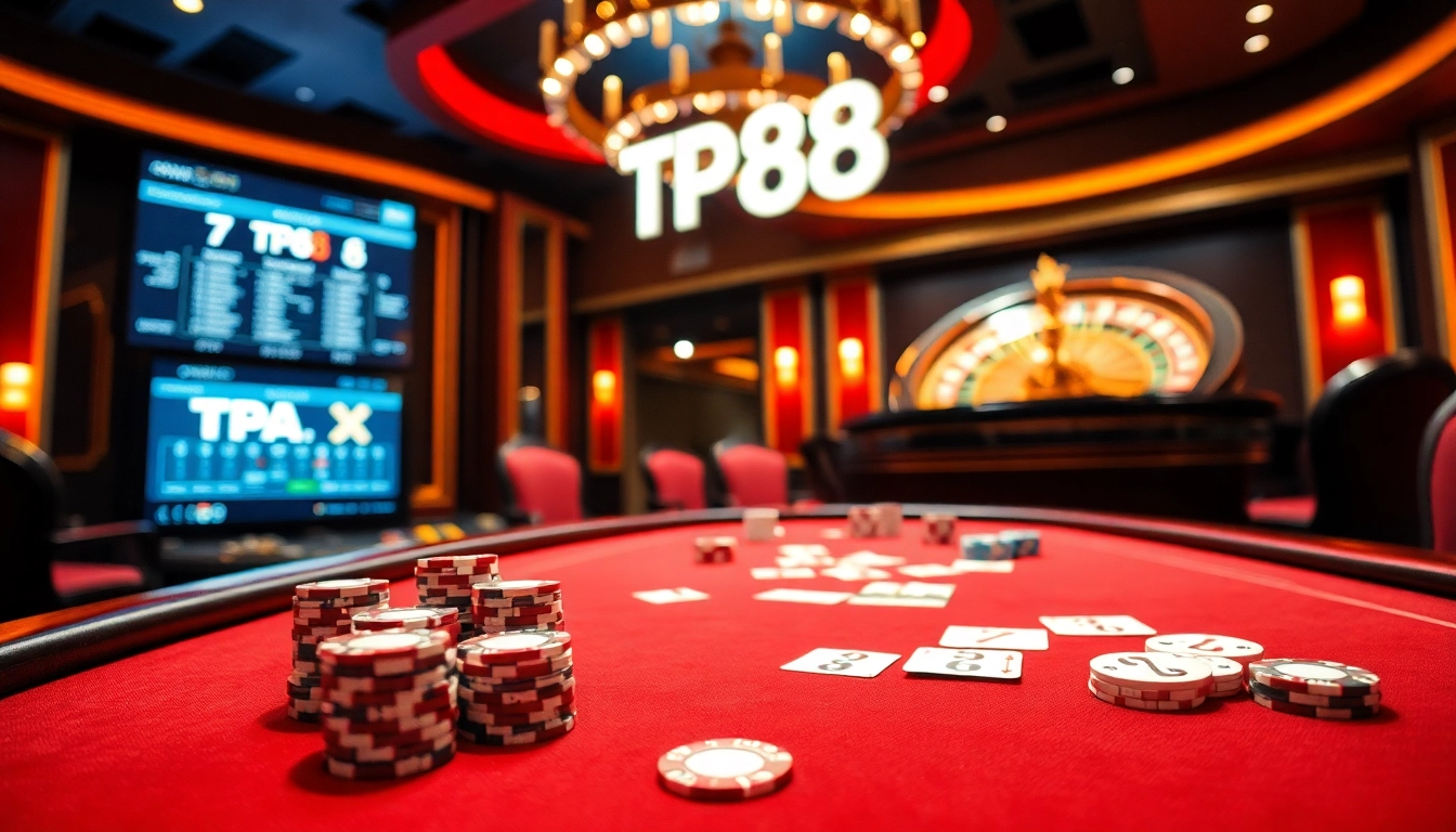 Engaging gambling scene showcasing the luxury of TP88 casino poker gameplay ambiance.