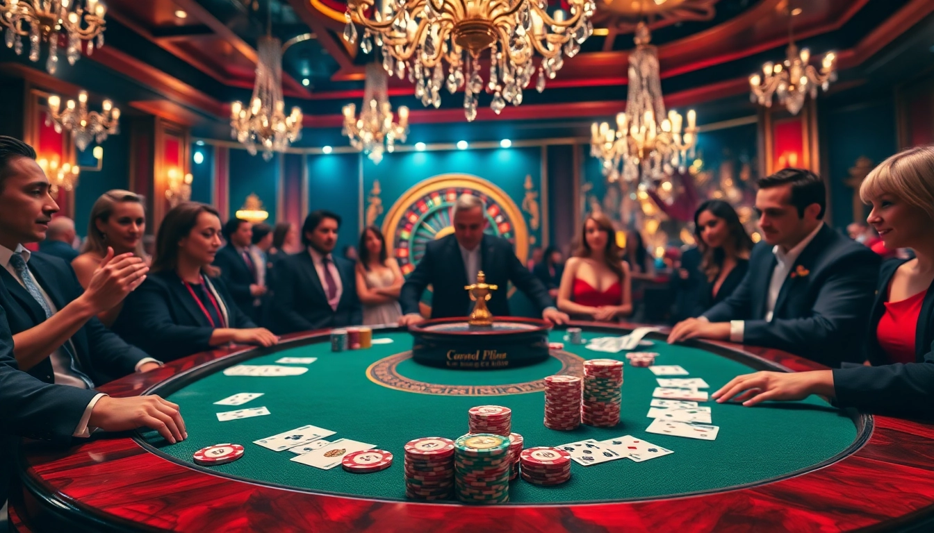 Experience high-stakes excitement at https://hbbet4.art/ with luxurious poker tables and vibrant casino elements.