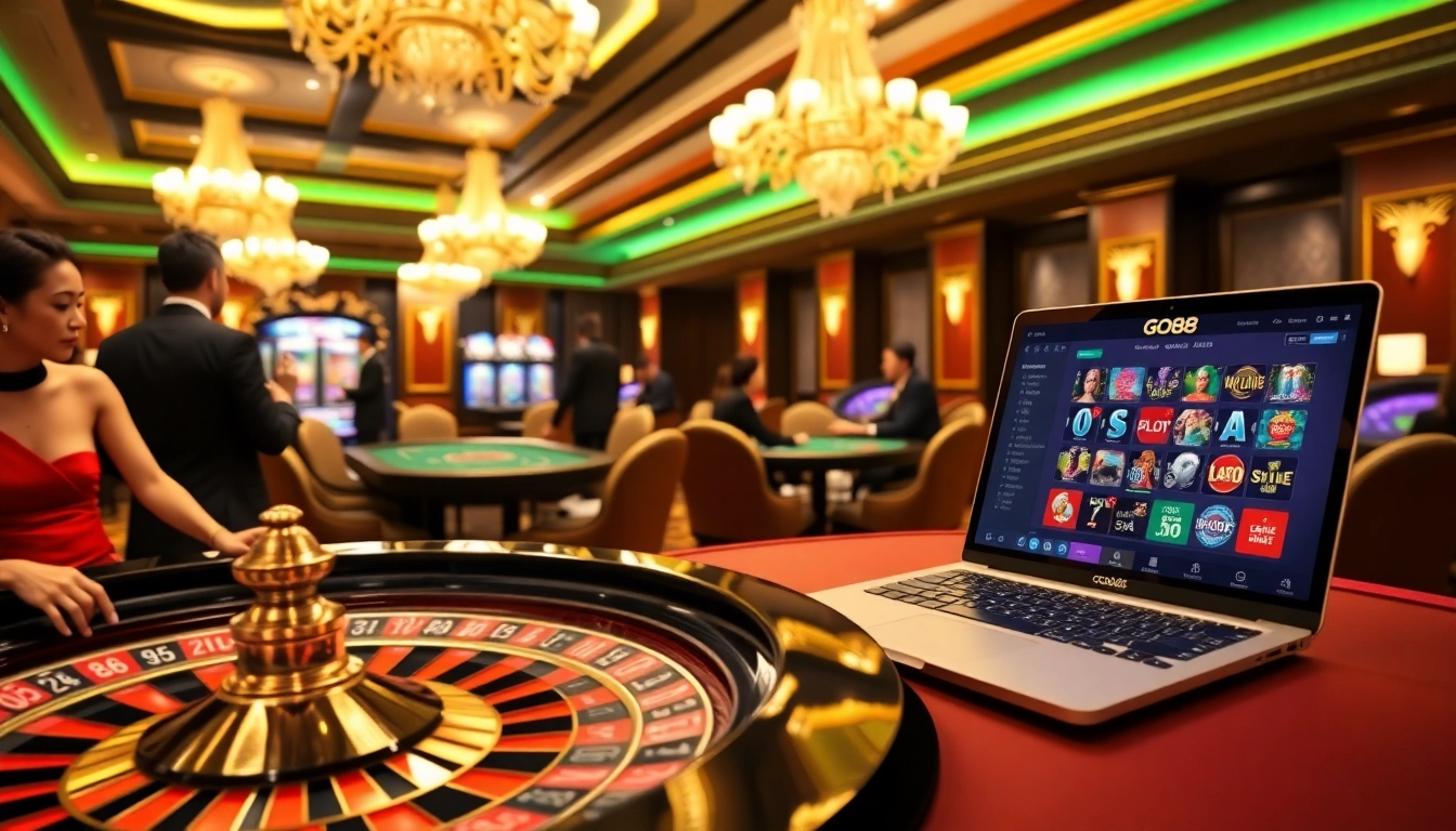 Cổng Game GO88 offers a luxurious online gambling experience with vibrant casino tables and exciting gameplay.