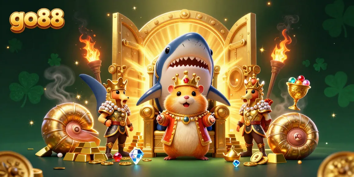 Win big at go88 with a vibrant casino-themed digital illustration showcasing thrilling games and treasures.
