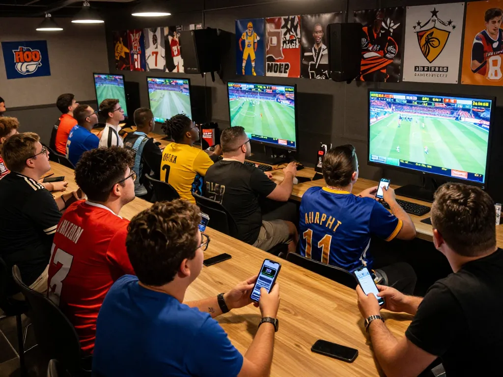 Fans passionately engaged in live betting on ALO8 PRO during a sports event, capturing the excitement.