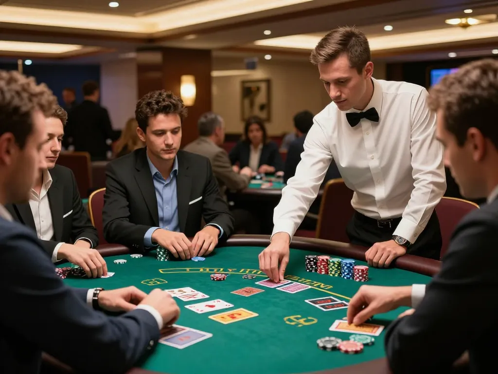 Players engaged in a thrilling blackjack game at 9bet casino, showcasing strategy and skill.