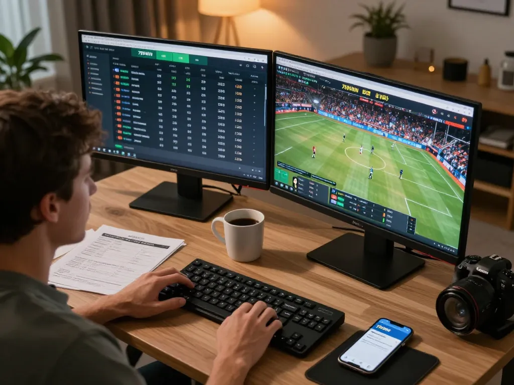 Engaging sports betting at home using 789WIN app with live odds and highlights.