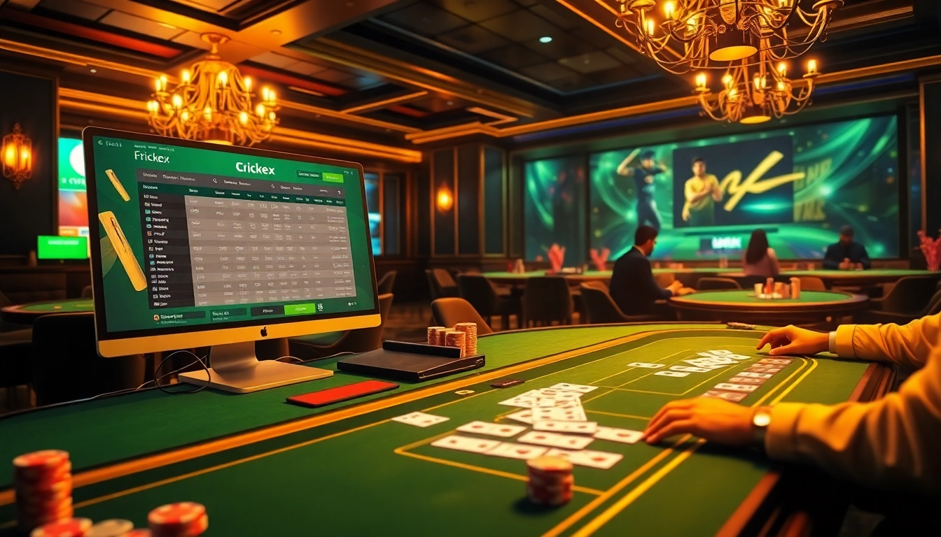 Experience live cricket betting on Crickex with vibrant casino elements and engaging gameplay.