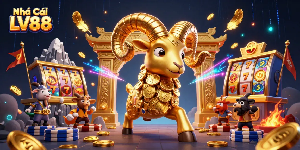 Join the excitement at Nhà Cái LV88, where gold coins and slot reels ignite the gaming atmosphere.