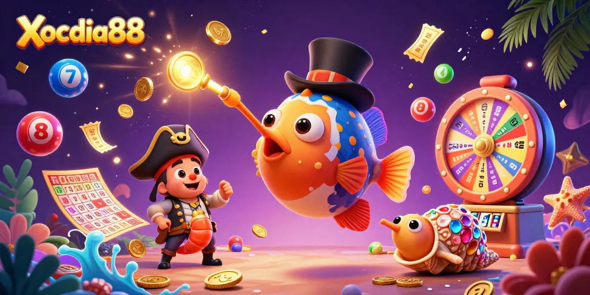 Xocdia88 brings an exciting underwater casino adventure with vibrant characters and engaging game elements.