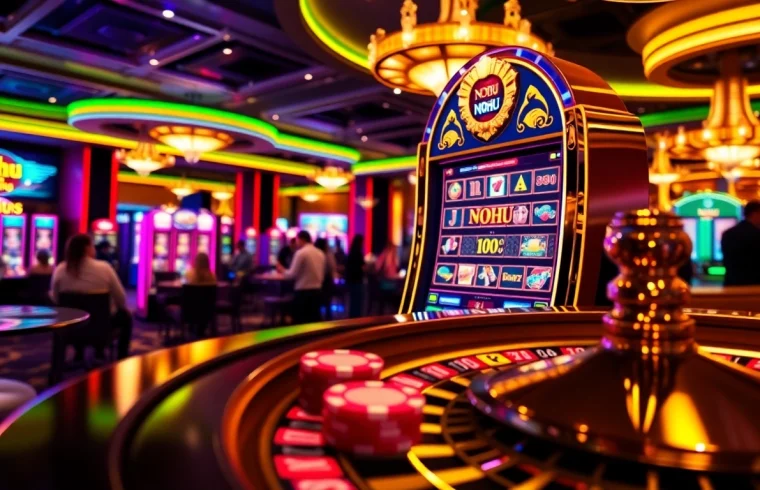 NOHU slot game highlights excitement and engagement at a vibrant casino scene.