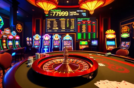 Players celebrating their wins at 789club casino with vibrant gaming tables and exciting slot machines.
