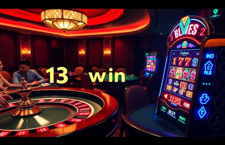 Experience the thrill of 13 win at a luxurious casino table with vibrant poker chips.