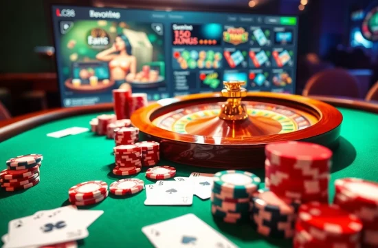 Experience the thrill of online gaming at LC88 Media with vibrant casino tables and exciting gambling visuals.
