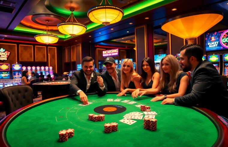 Experience the thrill of LC88 Marketing at a lively casino table with winning plays and vibrant decor.
