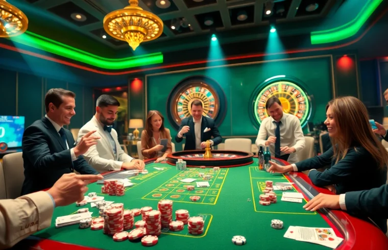At Lu88, excitement unfolds as players enjoy an exhilarating casino experience with cards and chips.