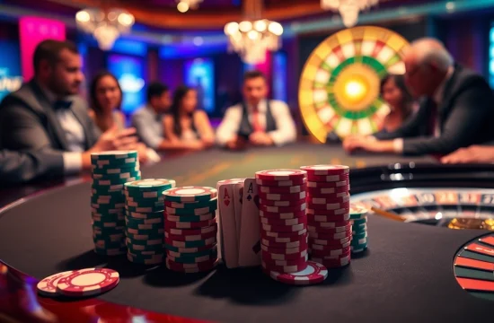 Experience the thrill of gambling at https://febet4.art/ with a luxurious poker game featuring vibrant cards and chips.