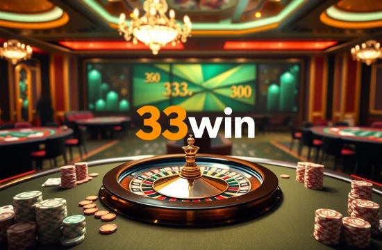 Experience high-stakes excitement at 33win's luxurious casino, featuring roulette and poker.
