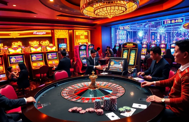 Engage in thrilling gaming action by registering at XN88, featuring vibrant casino elements and excitement.