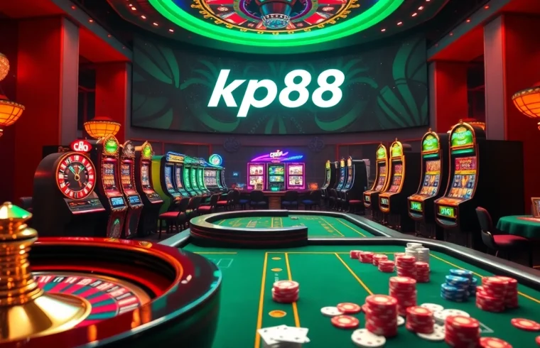 Players enjoying thrilling table games at KP88 casino with vibrant atmosphere and luxurious design.