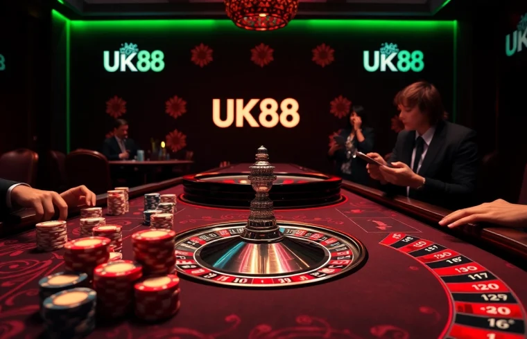 Experience thrilling gameplay at UK88 with vibrant casino tables and dynamic betting action.
