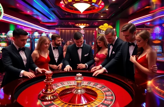 Excited players betting at a luxurious Bet88 casino table in an engaging atmosphere.