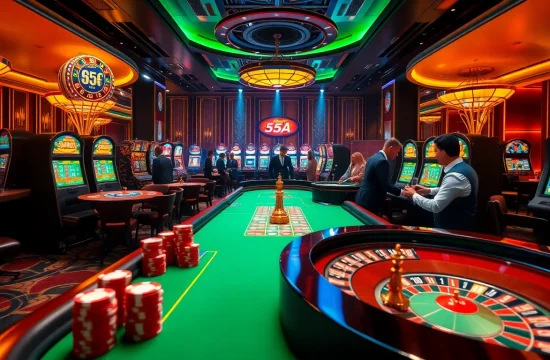 High-energy casino experience at 65A with vibrant tables and engaging players.