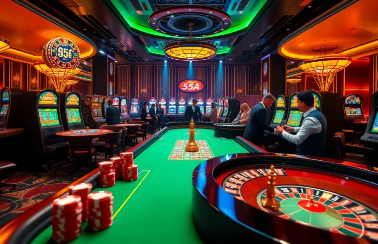 High-energy casino experience at 65A with vibrant tables and engaging players.