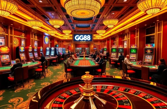 Experience the excitement of GG88 with vibrant casino tables, slot machines, and professional dealers.