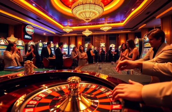 Experience the excitement of 8KBET with vibrant casino gameplay, showcasing roulette and poker action.