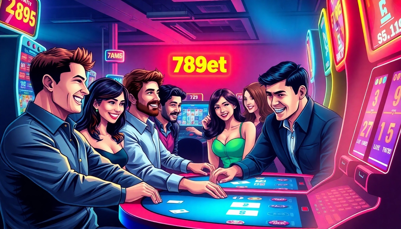 Engaging players at 789bet enjoying poker and slots in a vibrant online gaming environment.