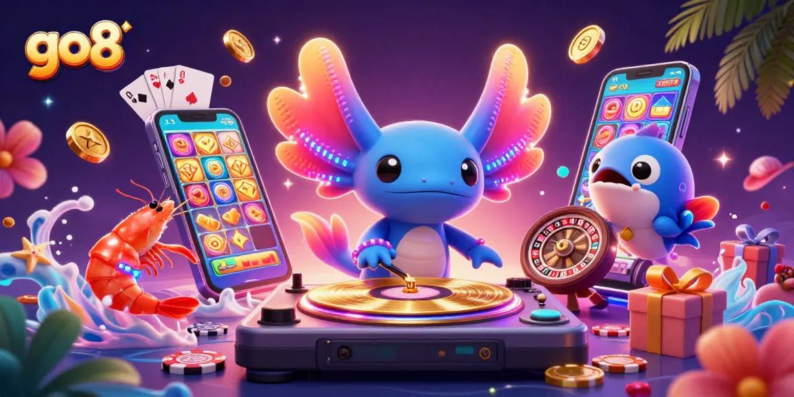 Experience exciting gameplay at go8 with vibrant casino characters and dynamic gaming elements in a colorful scene.