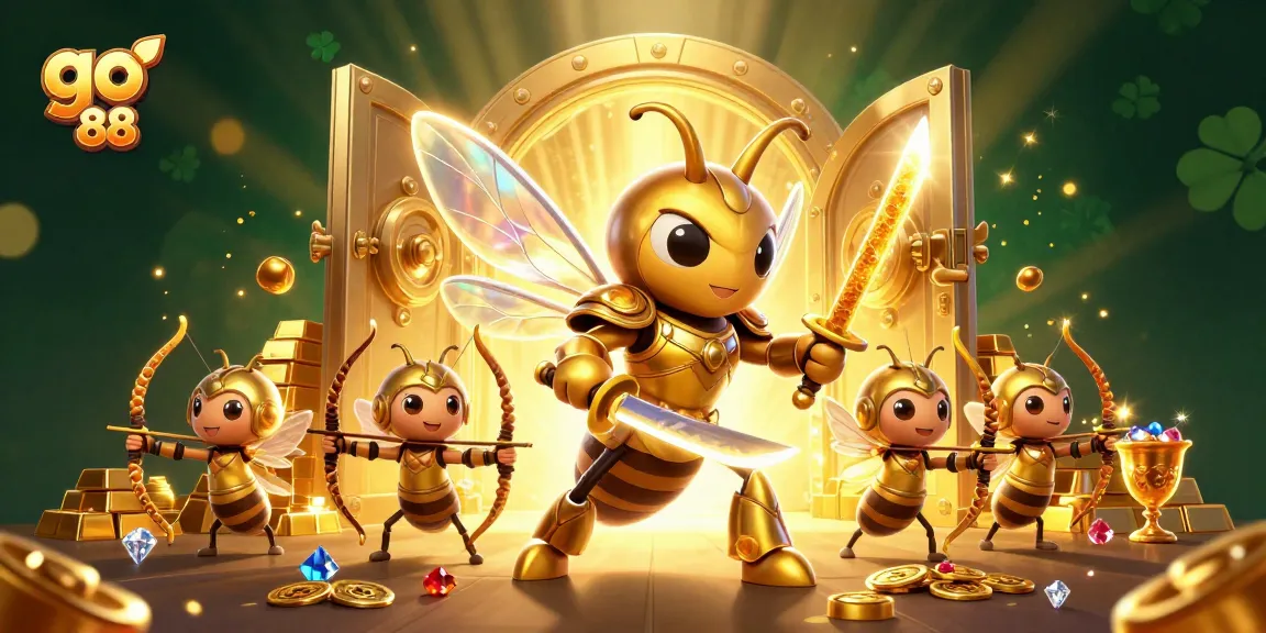 Win big with go 88's vibrant gaming scene featuring golden hornet samurai and rich treasures.